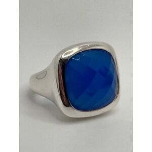 Milor‎ Italy 950 Silver Chalcedony Statement Ring